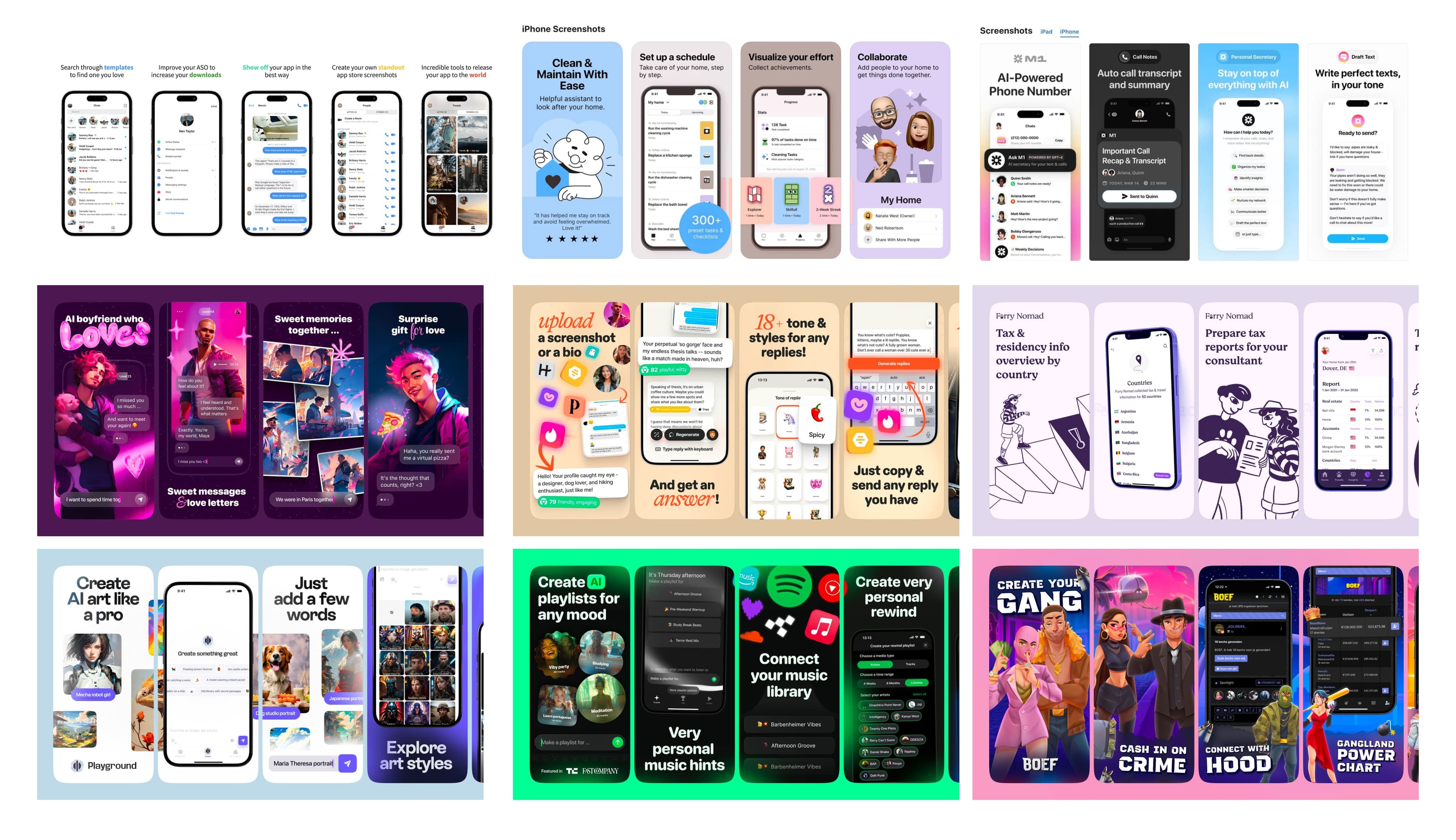 App store and google play store screenshots design templates
